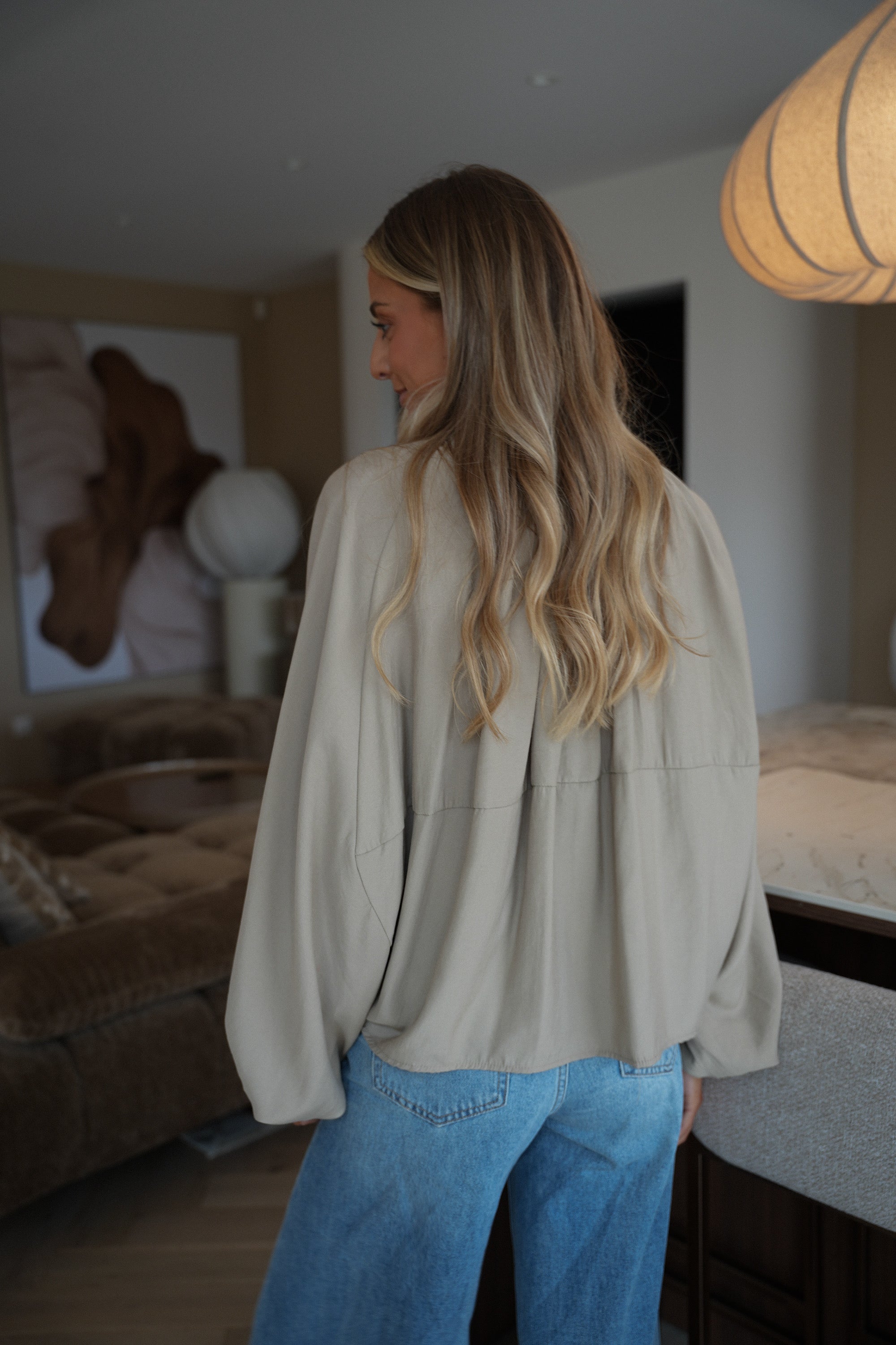 Giuseppa taupe - Blouse zippée