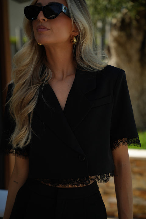 April noir - Blazer dentelle