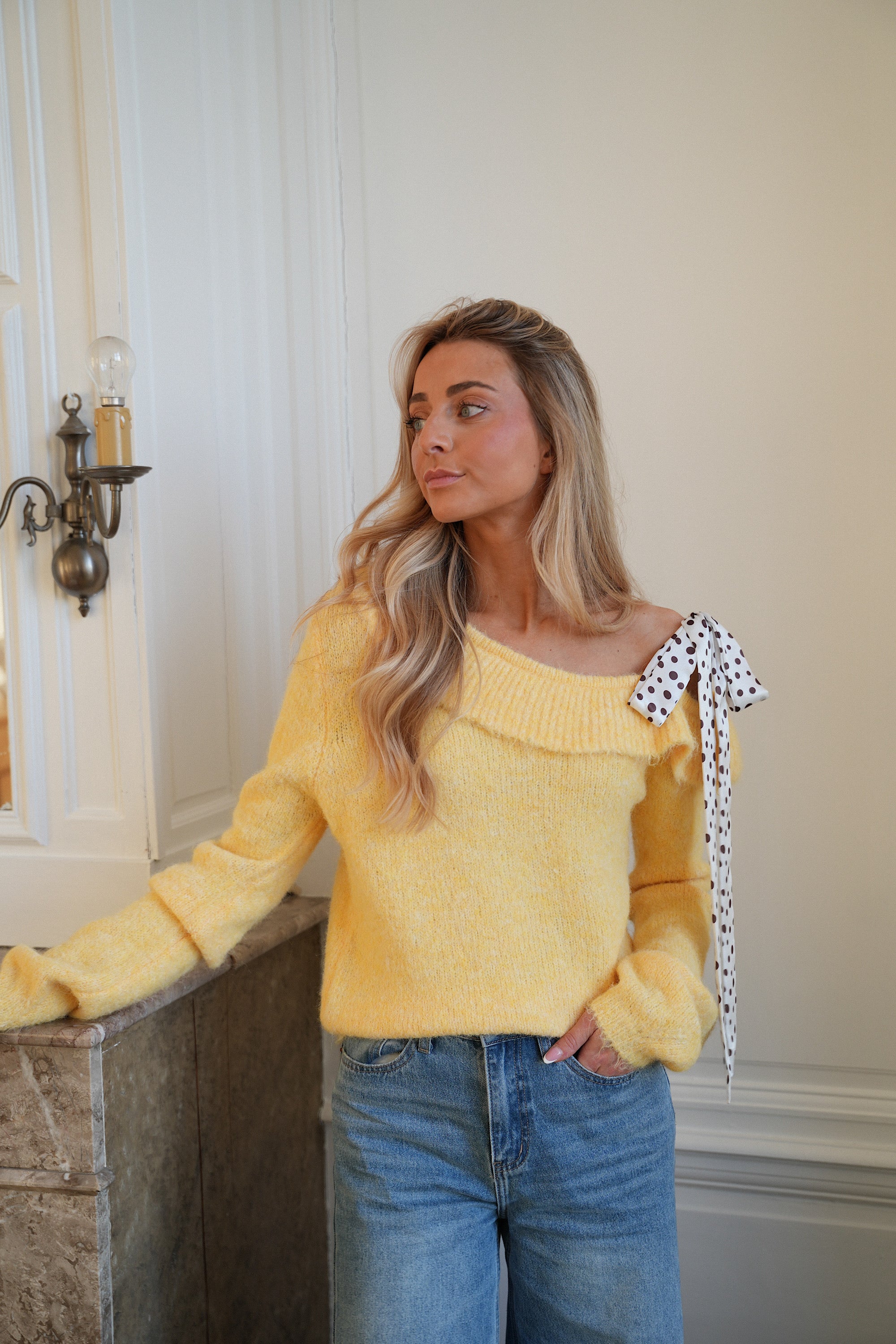 Rita jaune - Pull asymétrique