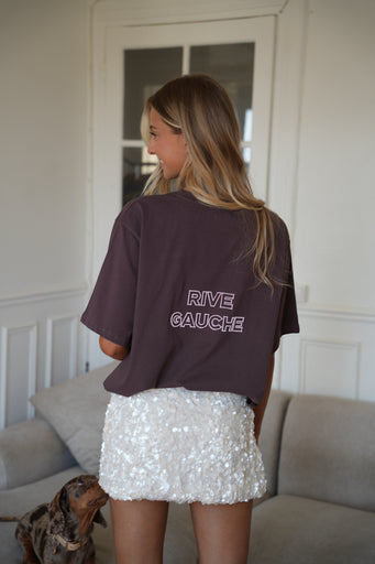 Orna taupe - T-shirt brodé