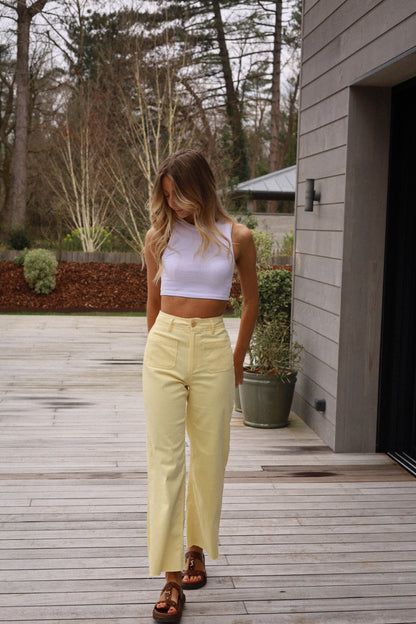Rebecca jaune - Pantalon droit