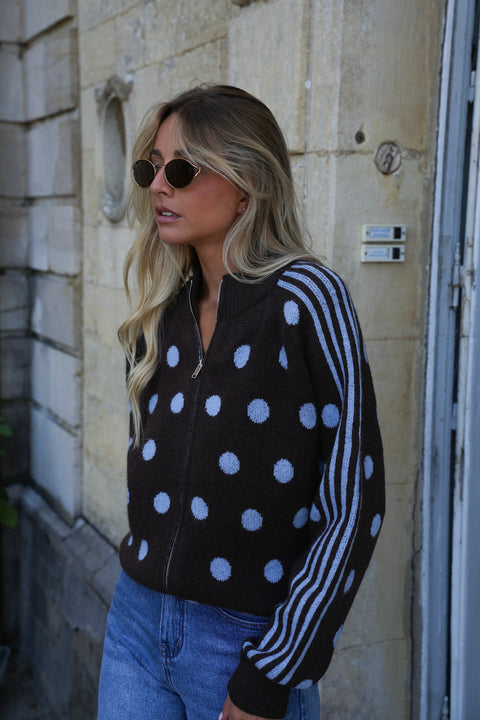 Missia chocolat - Gilet zippé