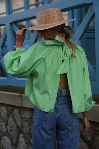 Lorena verte - Blouse dos nu