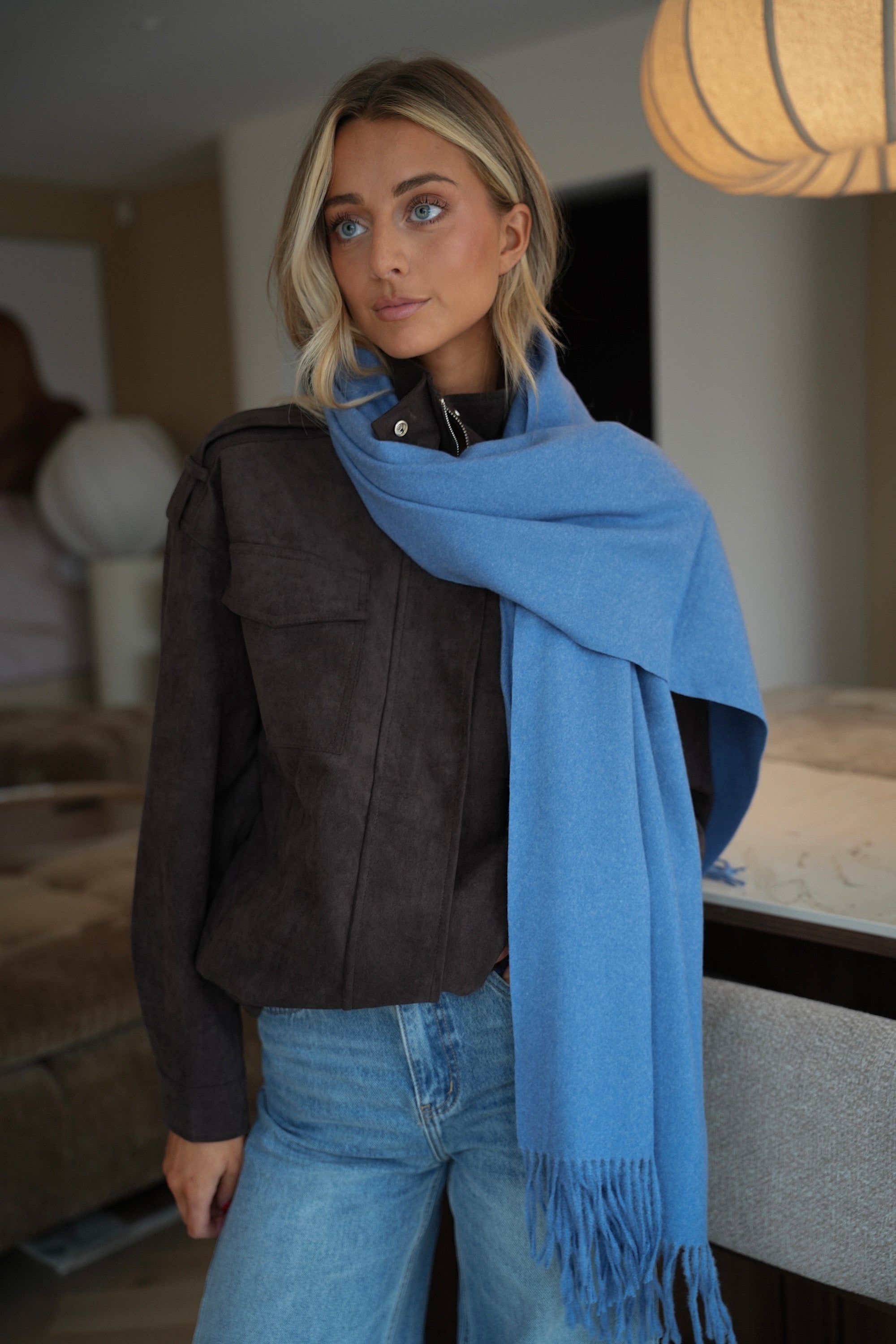 Capucine bleu azur - Écharpe douce