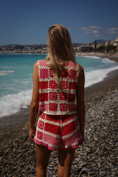 Loana rouge - Ensemble crochet