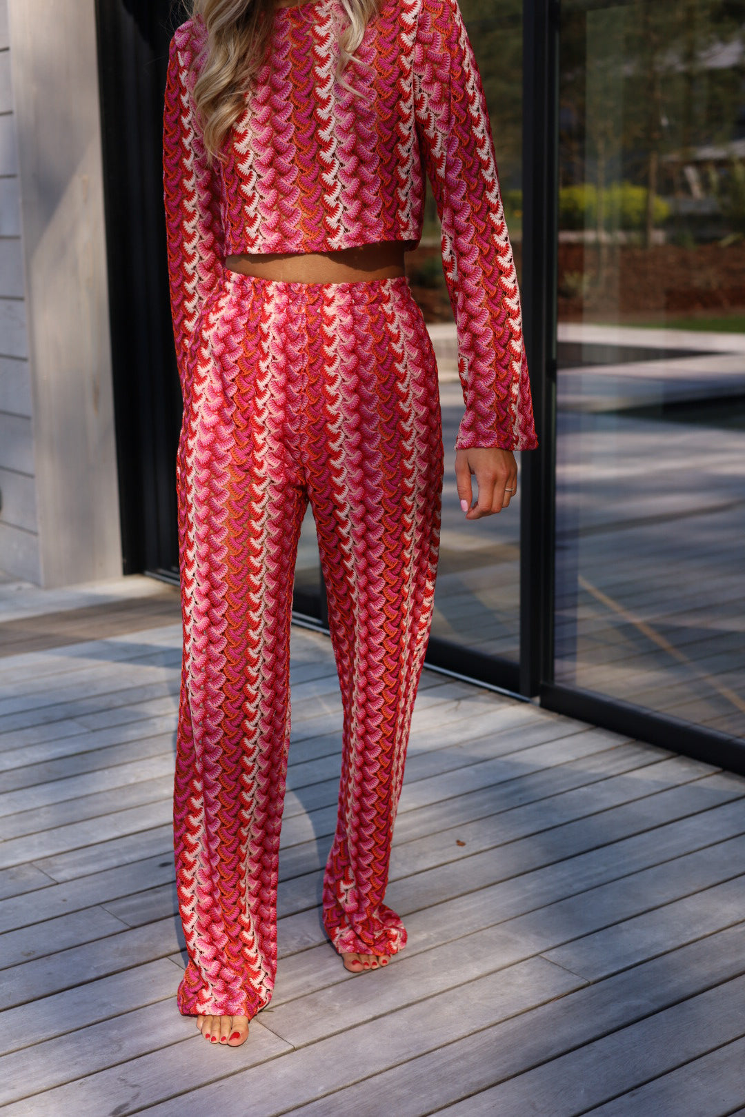 Pablo rouge - Pantalon crochet