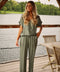 Julya kaki - Pantalon satiné