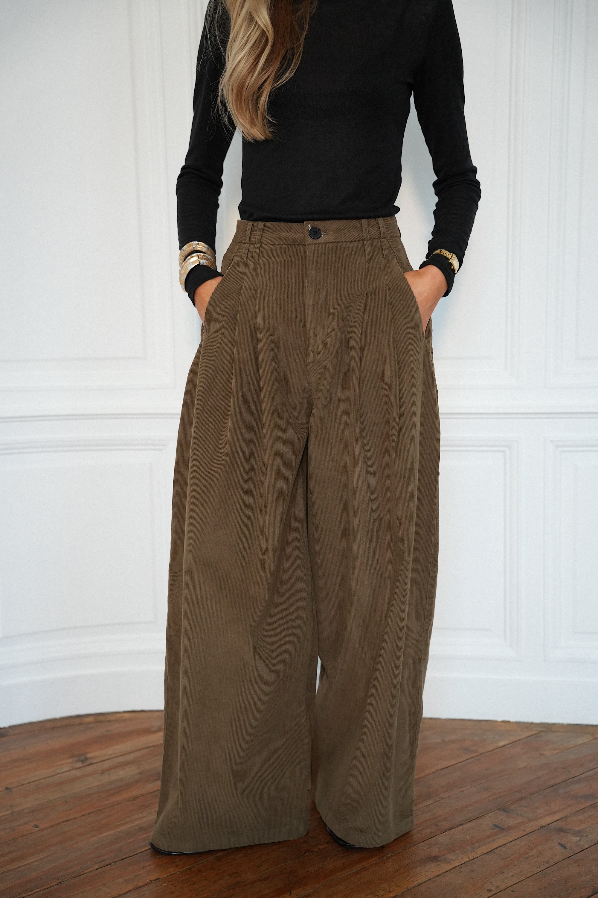 Max chocolat - Pantalon velours
