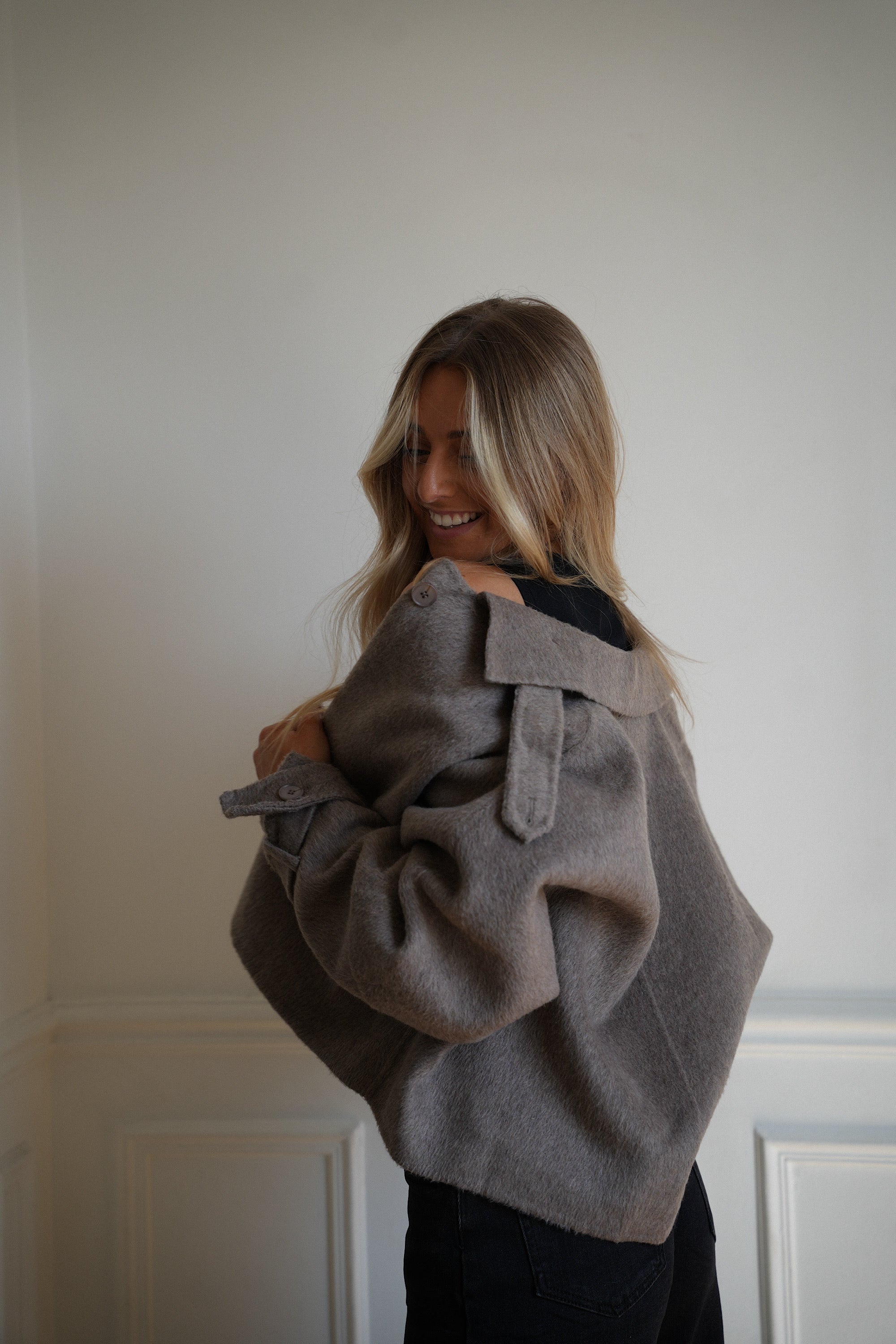 Malone taupe - Veste en laine