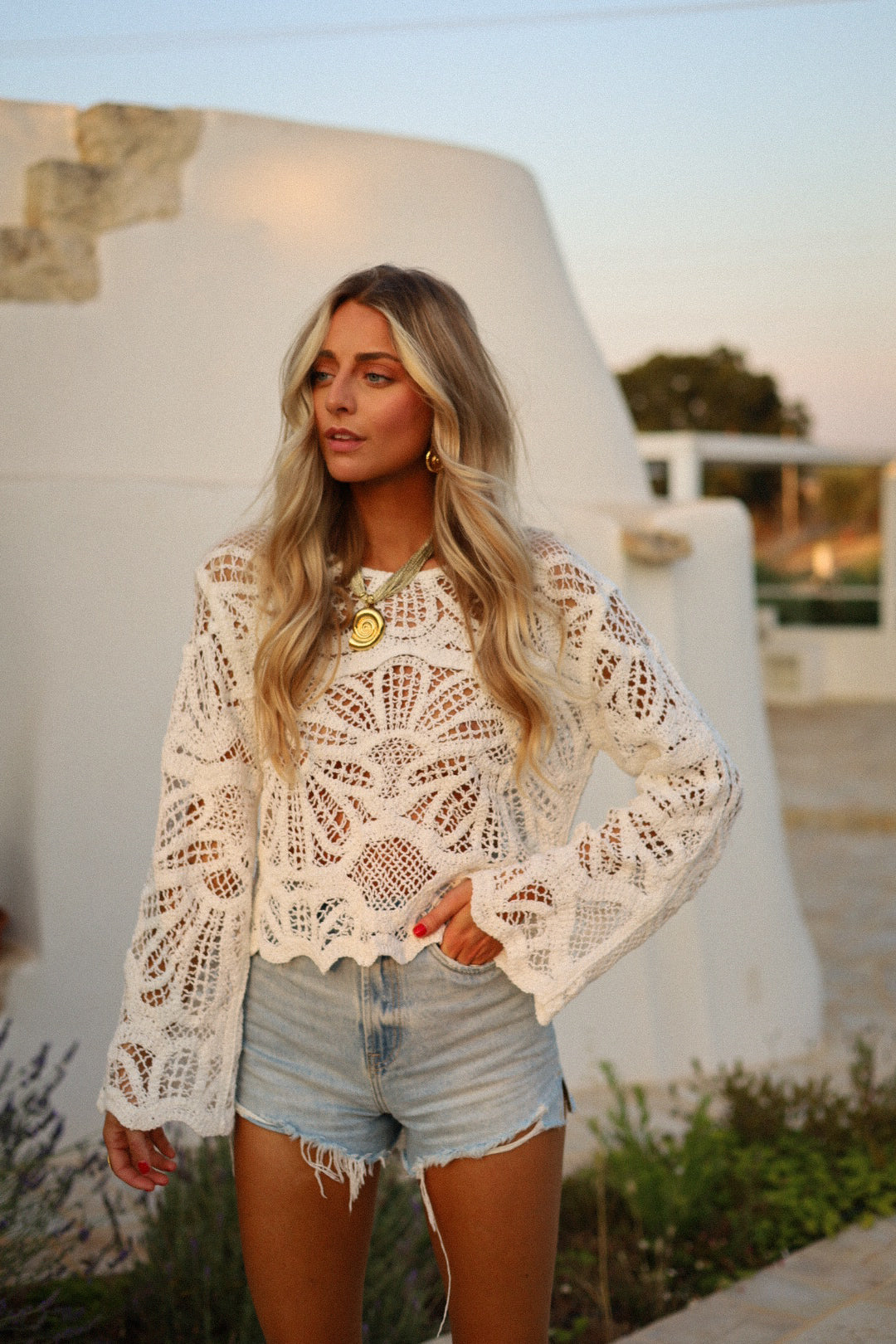 Rudy écrue - Blouse crochet