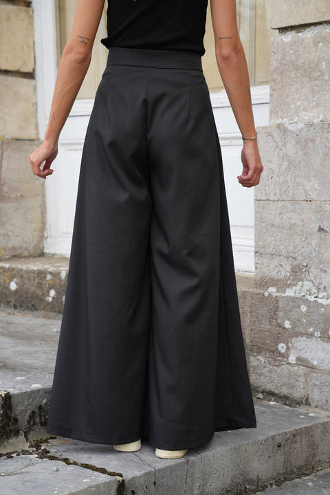 Manolia noir - Pantalon évasé
