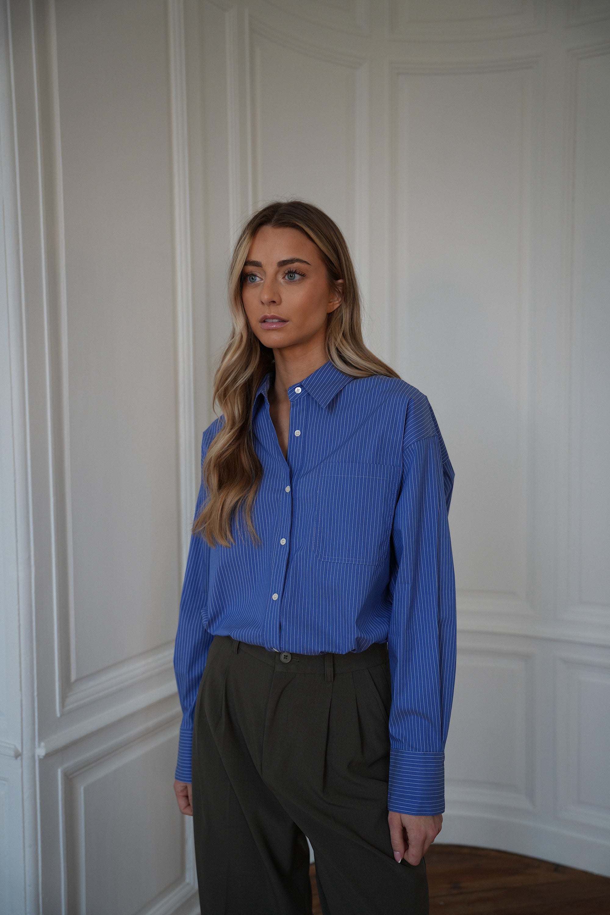 Delia bleue - Chemise rayée