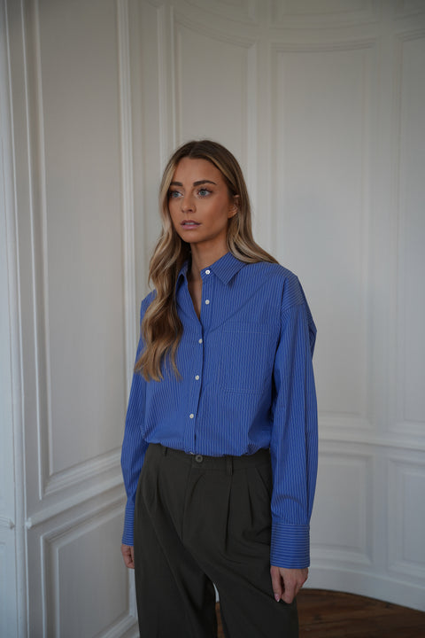 Delia bleue - Chemise rayée