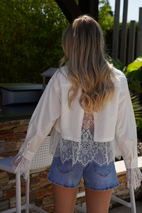 Alica blanche - Blouse dentelle
