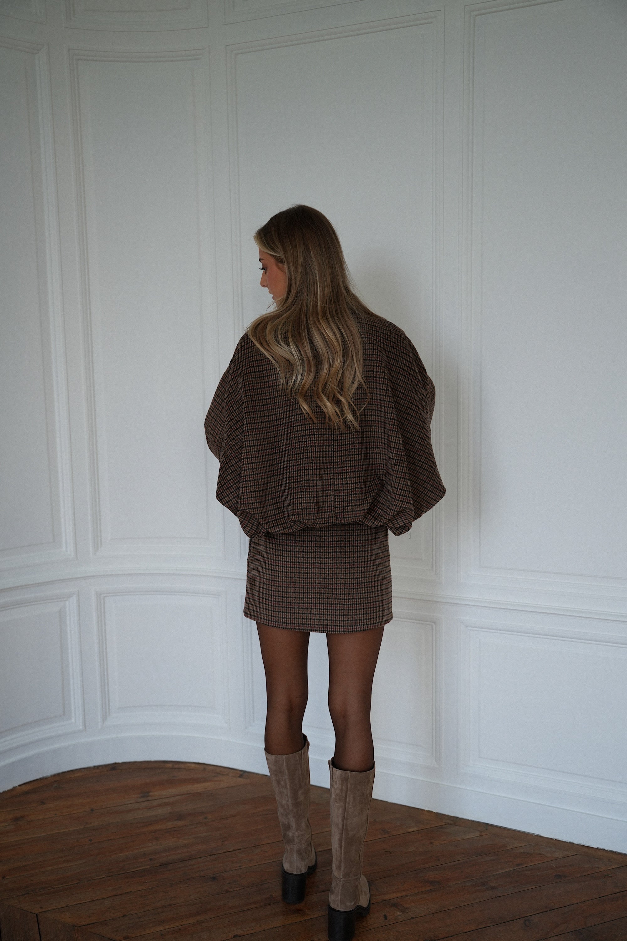 Roy marron - Veste à carreaux