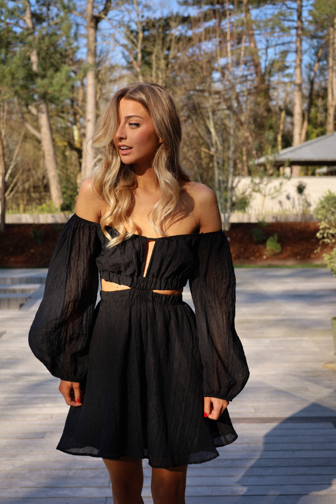 Mina noire - Robe bardot