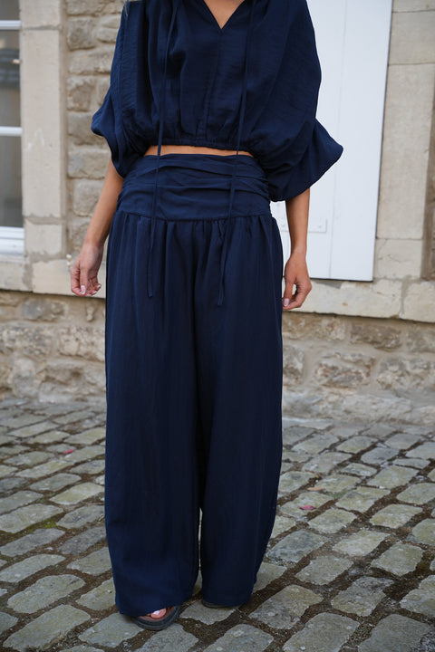 Maiane marine - Pantalon droit