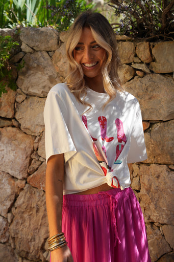 Coline blanc - T-shirt santiags