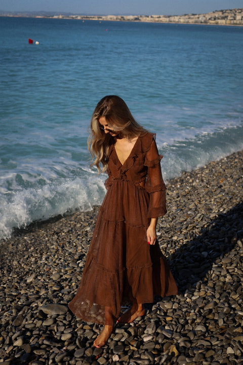 Lorie marron - Robe longue
