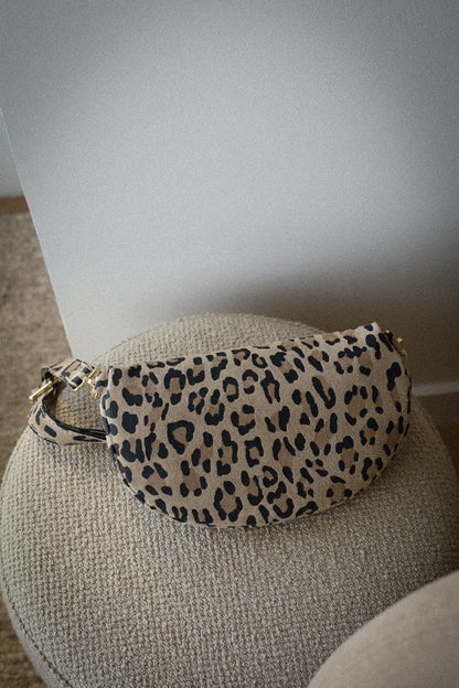 Ava léopard - Sac banane cuir