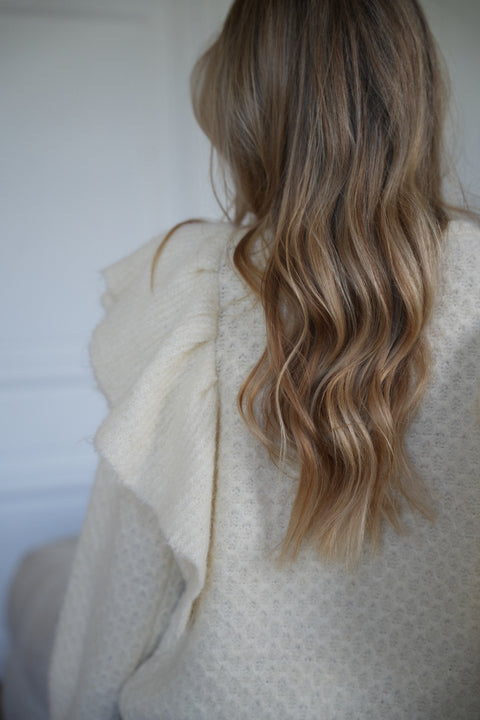 Cintia beige - Pull volanté
