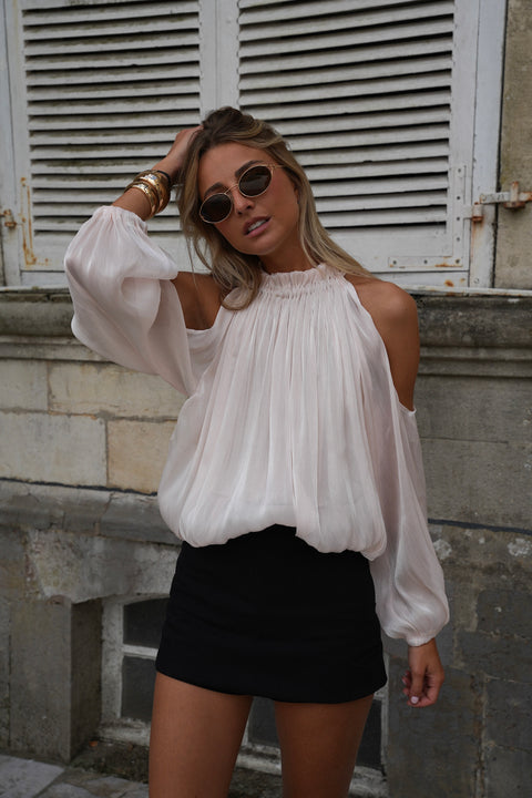 Octavia crème - Blouse ajourée