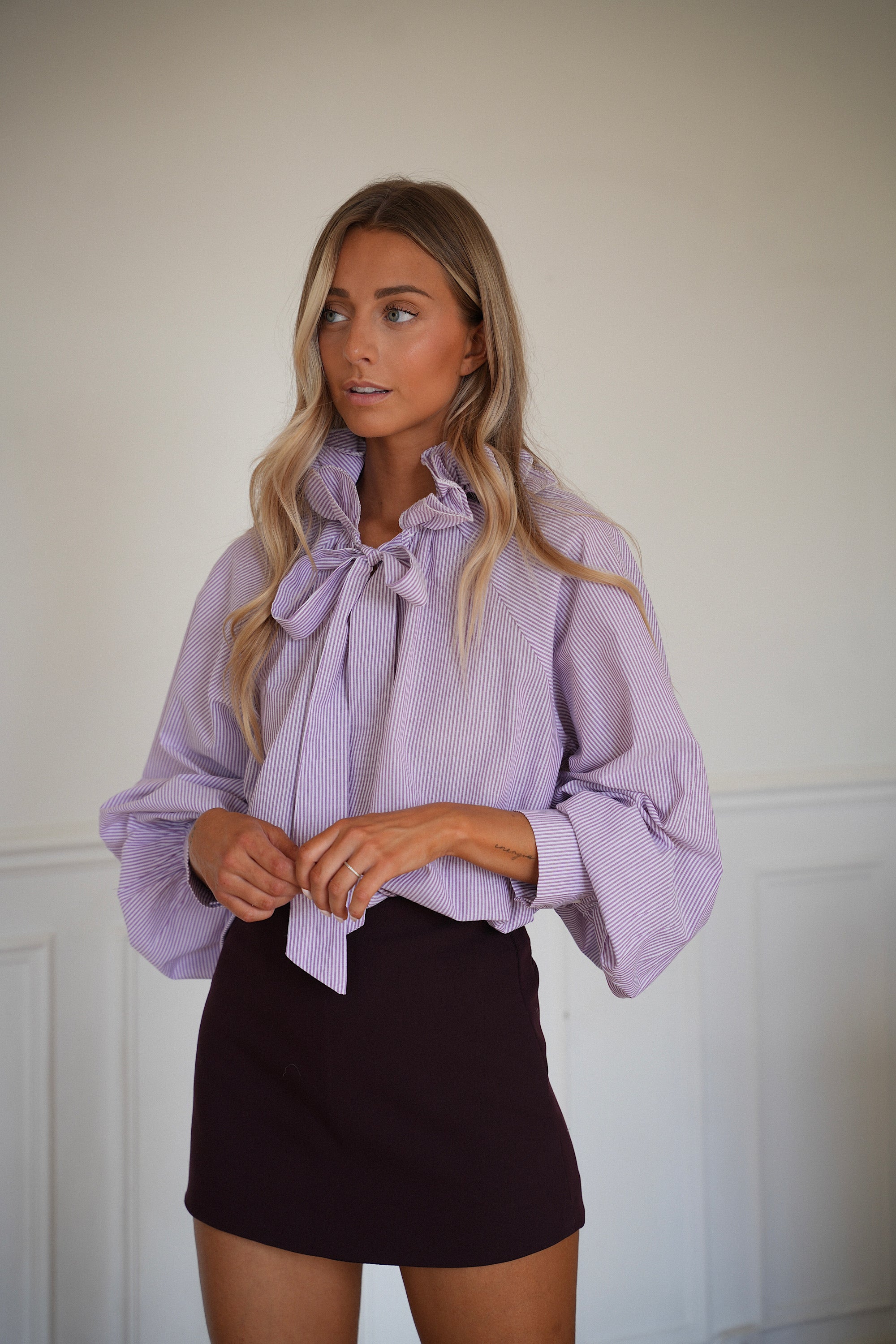 Paola violette - Blouse rayée