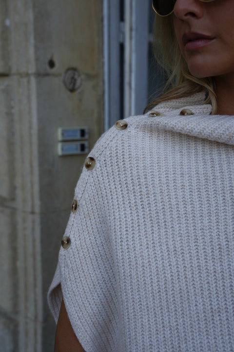 Linne beige - Pull cape