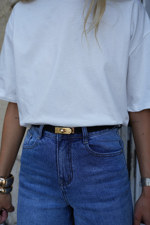 Kamille noire - Ceinture daim