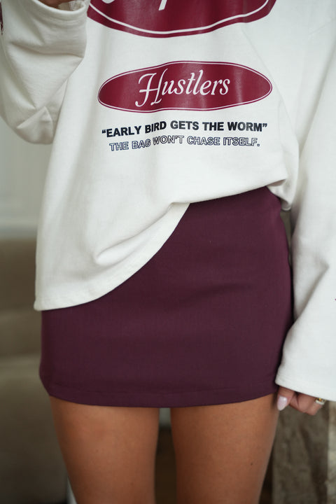 Tara prune - Jupe short