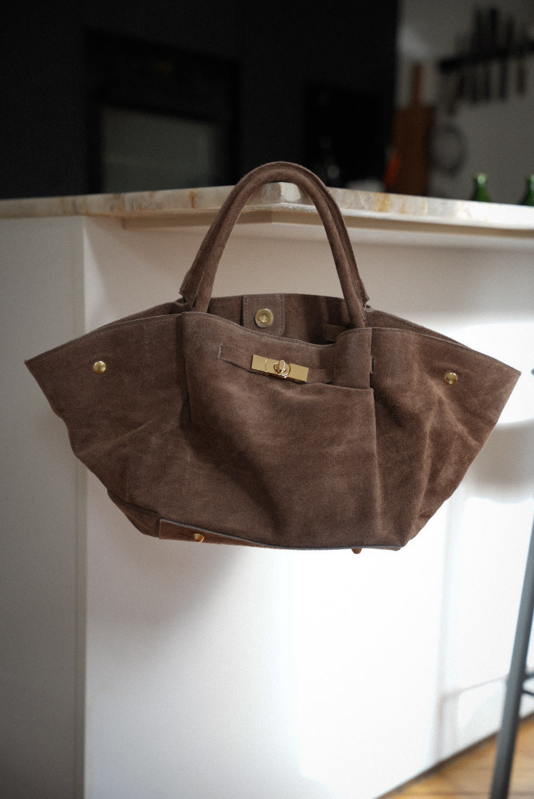 Soraya taupe - Sac en cuir
