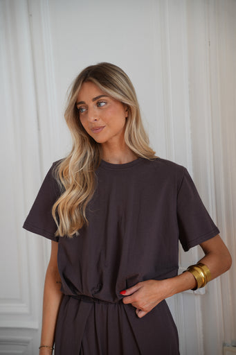 Bayla chocolat - T-shirt col rond