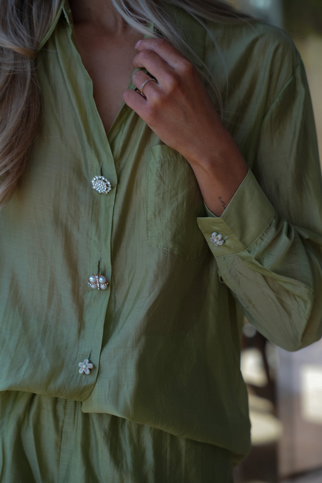 Tery vert - Ensemble chemise/short