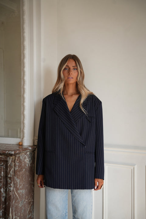 Jina marine - Blazer rayé
