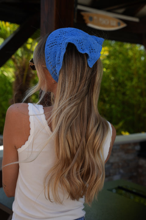 Gipsy bleu - Bandana crochet