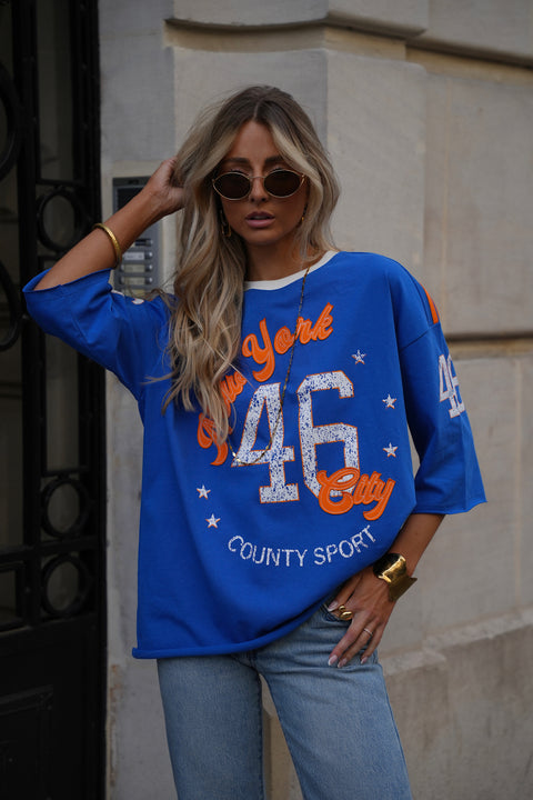 Irene bleu - T-shirt ample