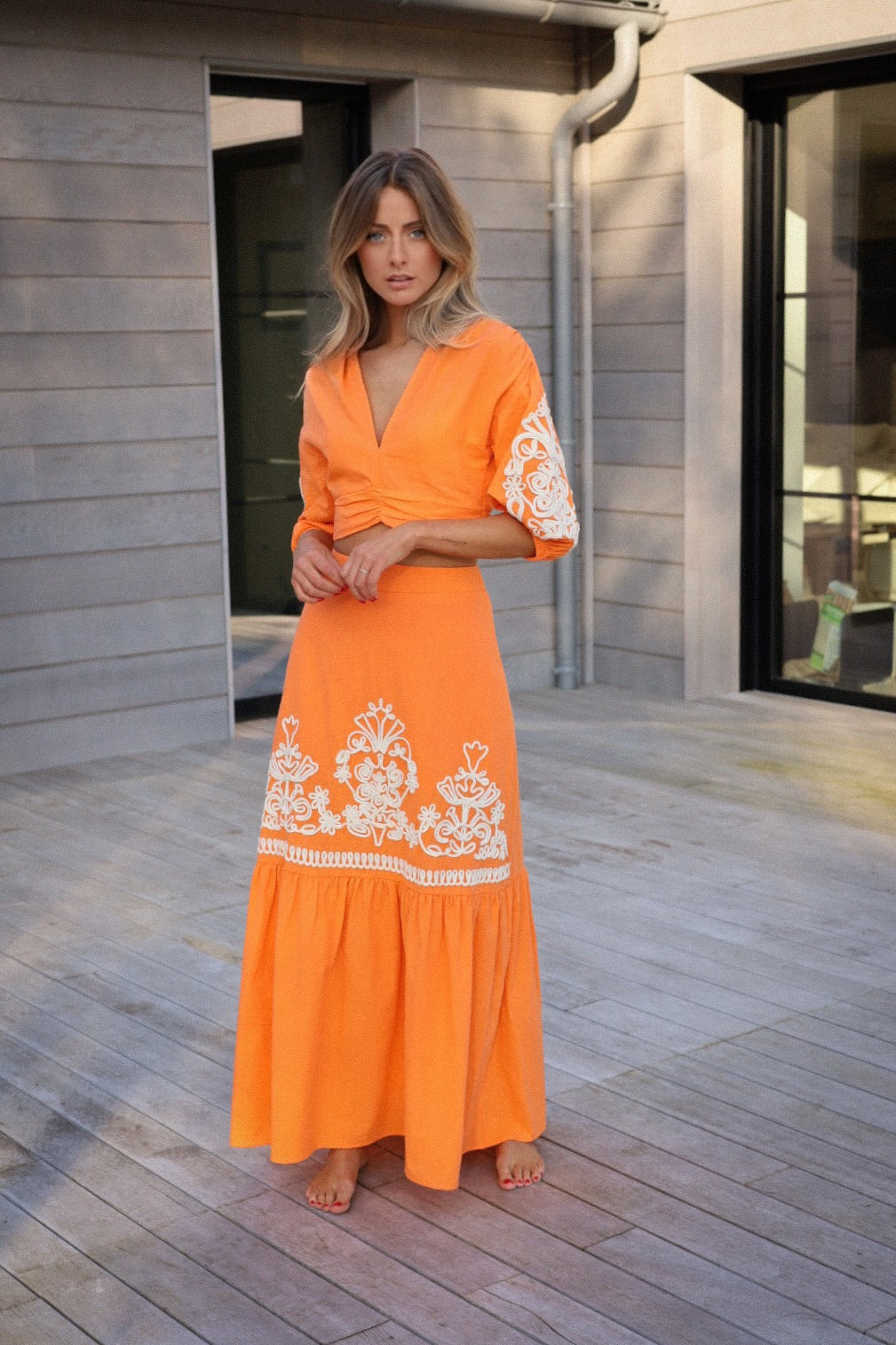 Bianca orange - Jupe longue