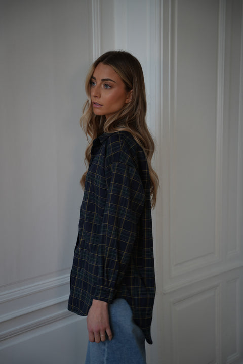 Amanda marine - Chemise à carreaux