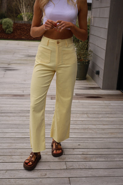 Rebecca jaune - Pantalon droit