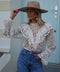 Milko beige - Blouse brodée