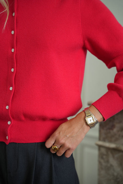 Nona rouge - Gilet boutonné