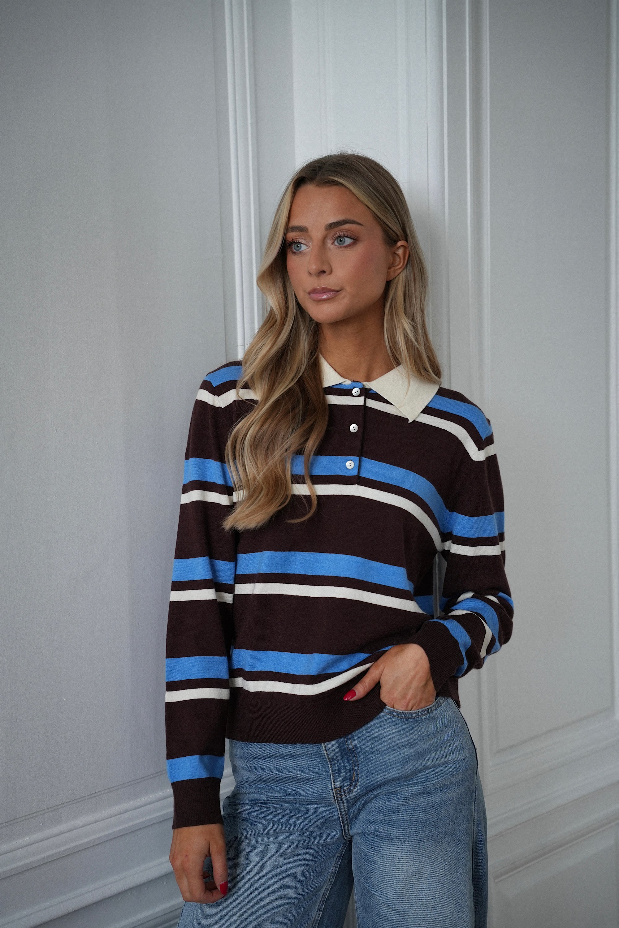 Zola bleu - Polo rayé