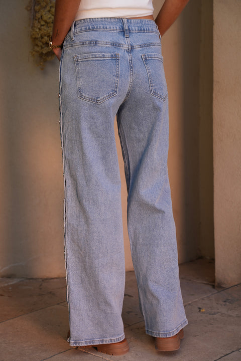 Sofian bleu - Jean à pressions