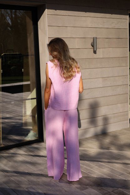 Vincent rose - Pantalon vichy