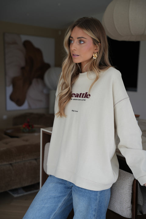 Seattle crème - Sweat-shirt ample