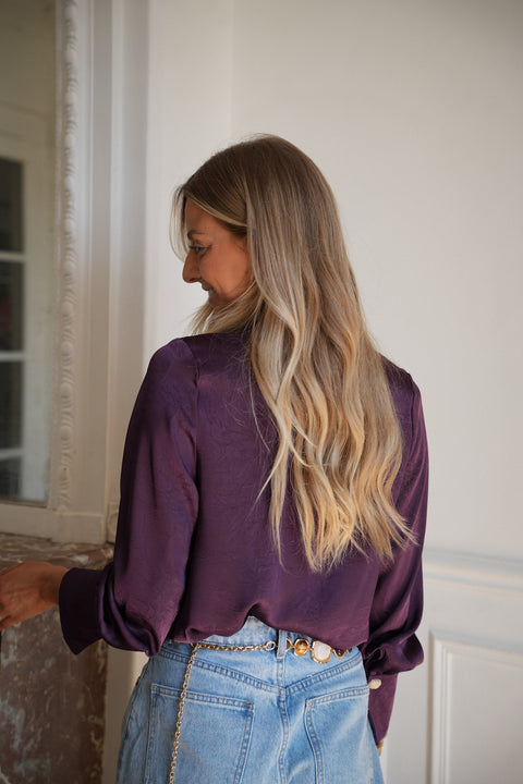 Sandra prune - Blouse fluide