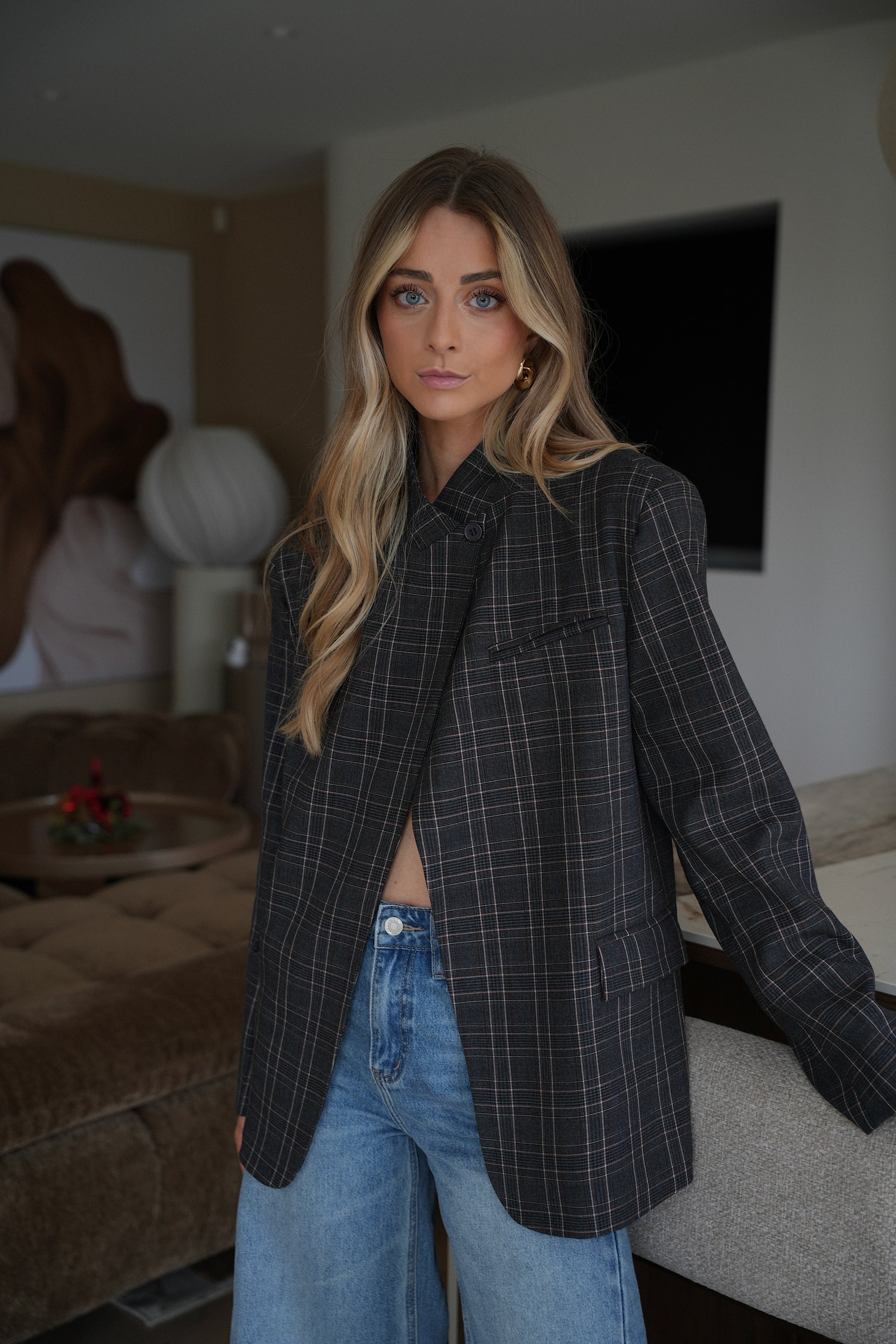 Loane gris - Blazer asymétrique