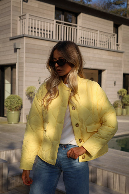 Charline jaune - Veste matelassée