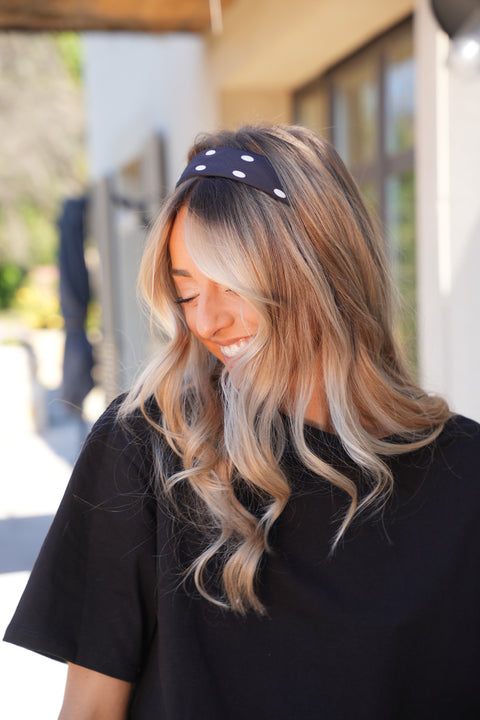 Anaé noir - Foulard à pois