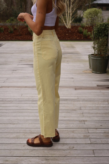 Rebecca jaune - Pantalon droit